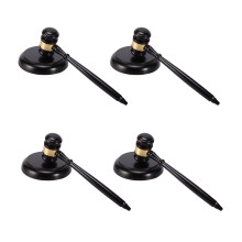 4X Wooden Judge's Gavel Auction Hammer with Sound Block for Attorney Judge Auction Handwork