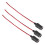 3X Car Charger Power Cigarette Lighter Female Socket Black W 26cm Cable 1