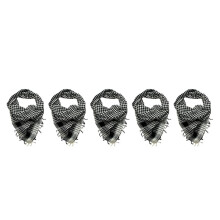 5X Unisex Schal Polyester Leichtgewichte Karierte Quaste Arab Desert Shemagh, Schwarz