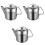3Pcs Multi-Use Stainless Steel Tea Kettle with Strainer Kitchen Supply 3