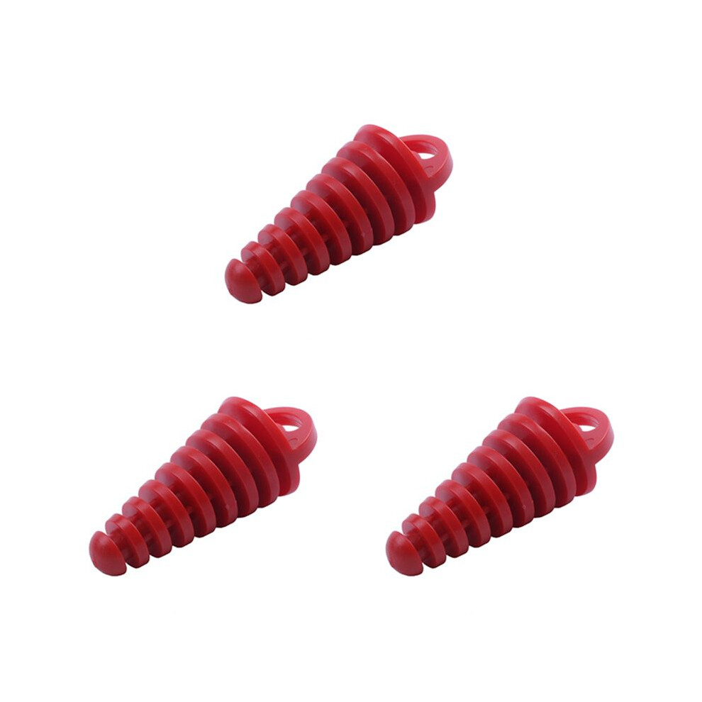 3X Muffler Pipe Exhaust Silencer Wash Plug For Motorcycle Dirt Bike Atv Quad 2 4 Stroke, Red 4712923645058