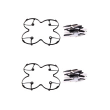 40 Piece Set Propeller Blades with Helices Protective Cover for HUBSAN X4 H107 H107C H107D Quadcopter, Black+White