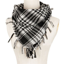 5X Unisex Scarf Polyester Plaid Tassel Arab Desert Shemagh,Black