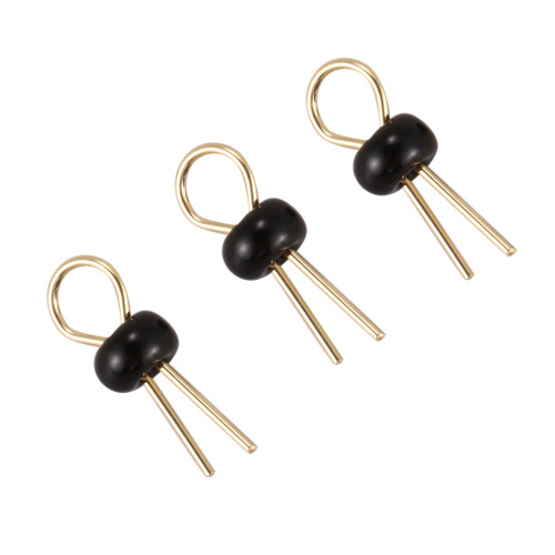 400Pcs Black Gold Tone Soldering PCB Board Breadboard Test Point Pin 2