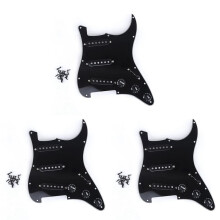 3X Single Coil SSS Electric Guitar Pickguard Pickup Loaded Prewired Scratch Plate 11 Holes 3Ply for ST SQ Guitar