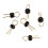 400Pcs Black Gold Tone Soldering PCB Board Breadboard Test Point Pin 2