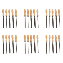 Lime en Acier à Haute Teneur en Carbone avec La Manche en Bois Lime à Râpe pour Bois, Métal, Plastique, 30 Pièces (Lime en Acier)