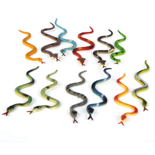 Plastic Reptile Animal Snake Model Toy 24Pcs Multicolour 1