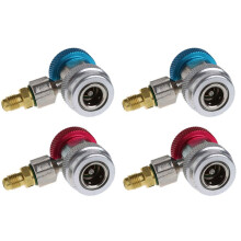 4Pcs Adaptateurs Rapides de Coupleur Rapides de Voiture Fréon R134A H / L Climatisation Réfrigérante Réglable Jauge de Collecteur