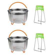 2X Juego de Canastas de de Acero Inoxidable, Accesorios Instantáneos para Ollas A Presión y Ollas Múltiples Foodi, 6 Cuartos de Galón