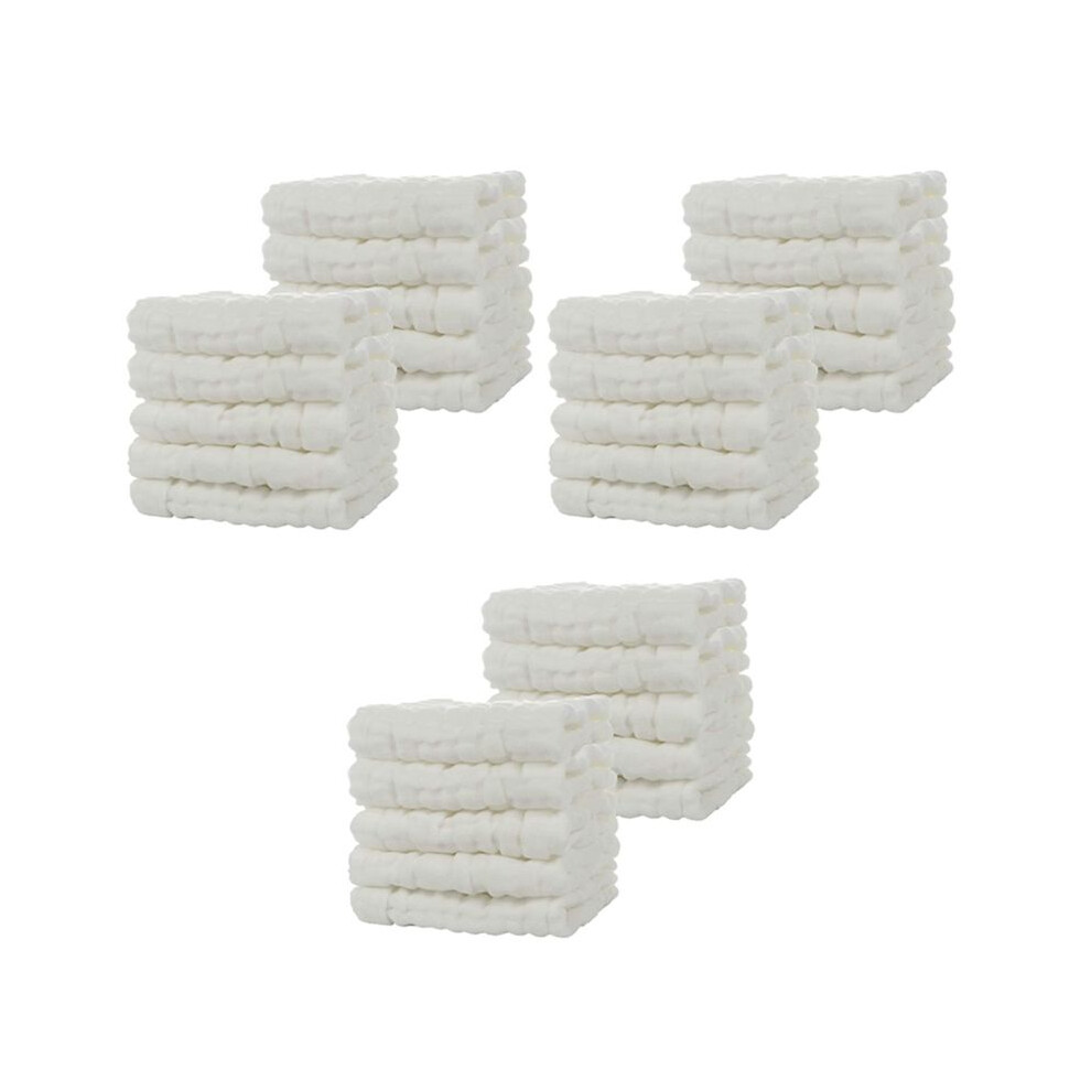 Baby Muslin Bath Towels, 30 Pack of Reusable Soft Absorbent Cotton Baby Face Towel, for Baby's Delicate Skin White