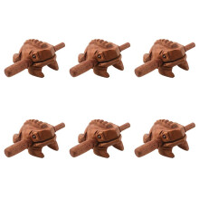 6X Carved Croaking Wood Percussion Musical Sound Wood Frog Tone Block Toy