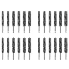 Bore Brush Stainless Steel Bristles Wire Brush for Power Drill Cleaning Wire Brush with Hex Shank Handle 24 Pieces