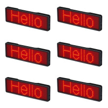 6X LED Name Badge Rechargeable Light Sign DIY Programmable Scrolling Message Board Display LED,Type 2