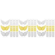 108Pcs Plastic Angel Wings for Crafts, 3D White Angel Wing Ornament Patches,for Party Decor DIY & Wedding Prop