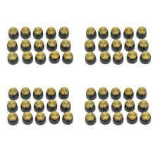 60Pcs Guitar AMP Amplifier Push Fit Knobs Black with Gold Aluminum Cap Top Fits 6Mm Diameter Pots Amplifiers