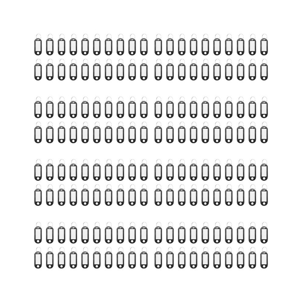 160 Pcs Key Id Label Tags Split Ring Keyring Keychain Black 4712527849043