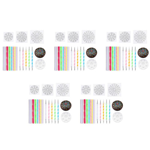 Mandala Dotting Stencil Tools Rock Painting Kit  Stylus Dotting Tools Include Stencil, Paint Tray (85 Pack)