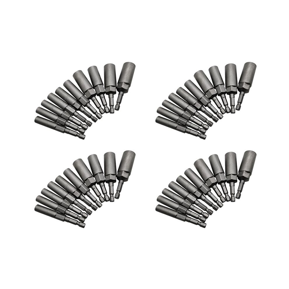 20Pcs 5.5Mm-14Mm Hex Socket Sleeve Nozzles Nut Driver Set For Power Drills Impact Drivers Power Screwdriver Handle Tools 4711704519335