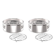 2X Flan Pan Flanera Mold, Flan Maker de Acero Inoxidable con Tapa - Flan Maker para Olla de 6 Cuartos