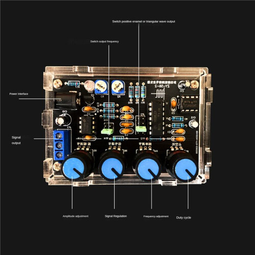 2X ICL8038 Function Signal Generator Module Sine Square Triangle Signal Generators DIY Welding Practice Kit with Case 2