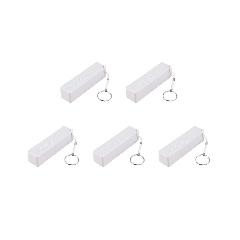 5X Portable External Power Bank Battery Charger 18650 With Keychain (Without Battery) (White) White 4711322695022