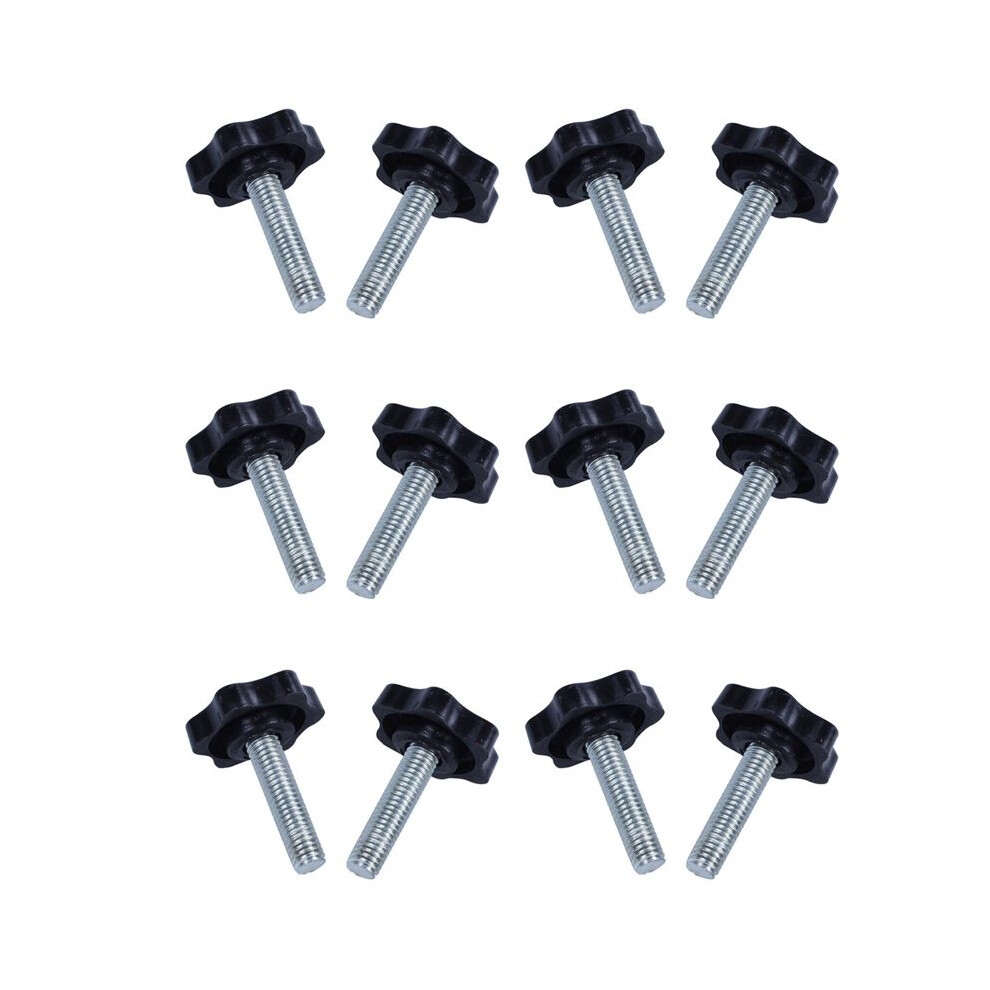 12 Pcs M8 X 30Mm Male Thread 32Mm Star Clamping Knob Black 6031748396203