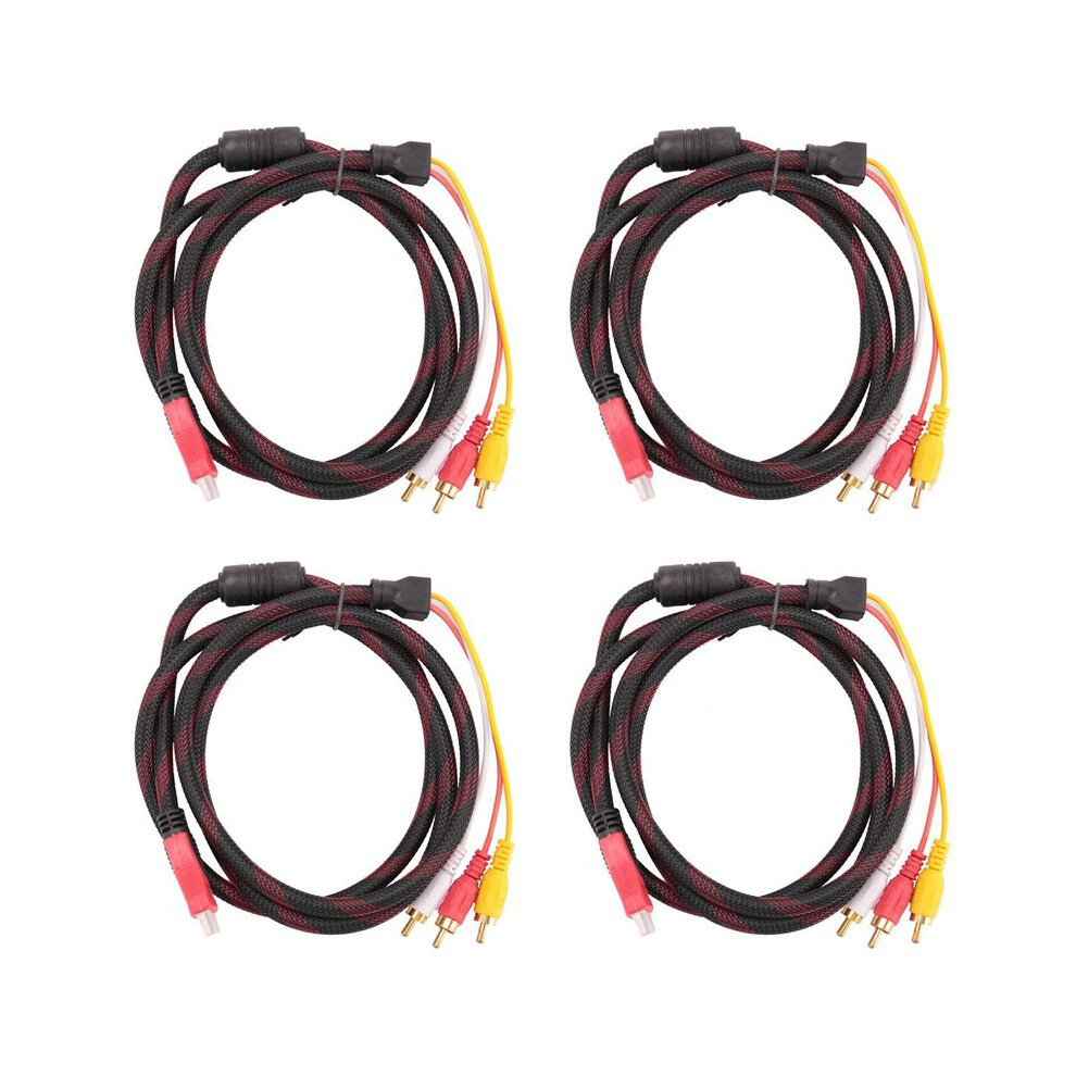 4X Us 5Ft To 3 Rca Video Audio Av Component Converter Adapter Cable For Hdtv 4713156974960