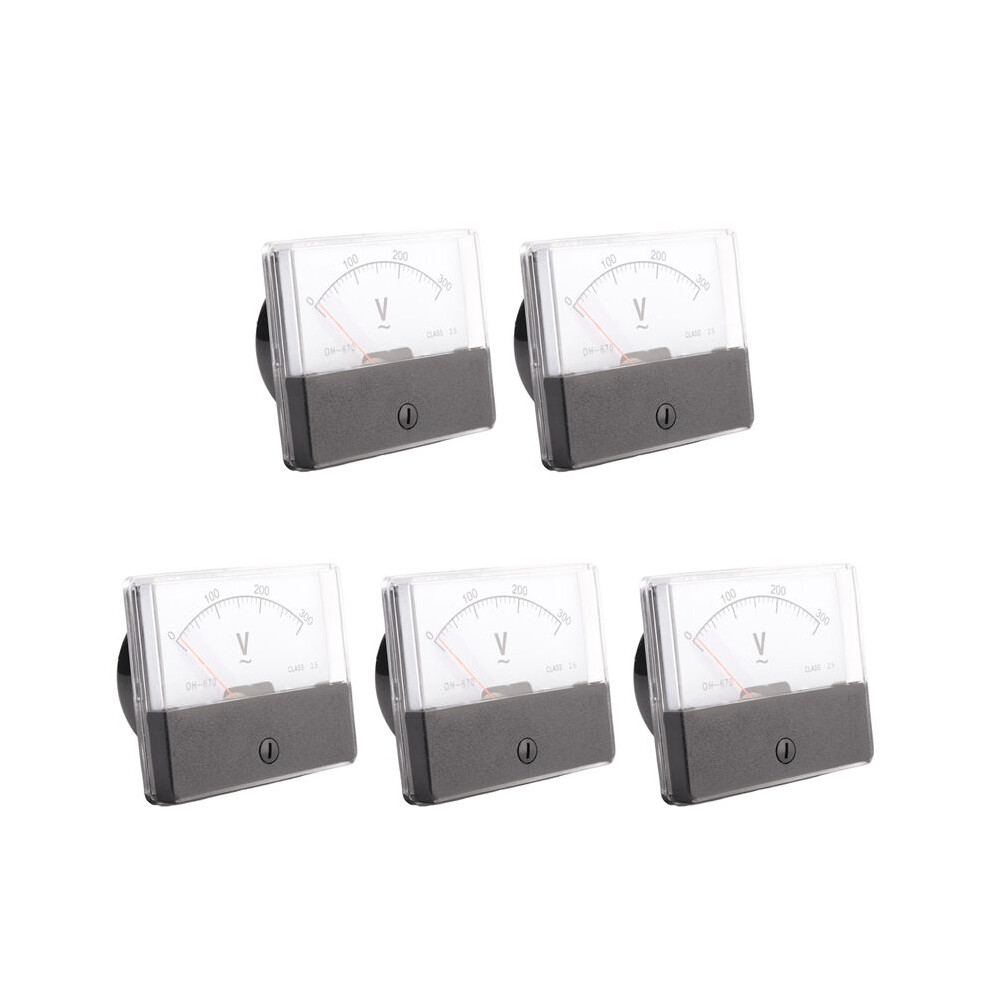 5X Rectangle Ac 0-300V Gauge Analog Voltage Panel Meter Voltmeter Dh670 6031877200587