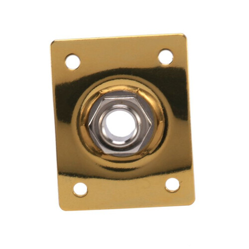 5X Square Style Jack Plate Gitarr Bas Jack 1/4 Output Input Jack Sockel för Elektriska Gitarrdelar och Tillbehör Guld 2