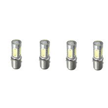 4X 12V BA20D H6 4 COB LED White Bulb Light for Motorcycle Bike Moped ATV Headlight