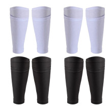 4 Paar FußBall Schienbein Schoner Socken Atmungsaktiv FußBall Schienbein Schoner ÄRmel Schienbein Schoner Halter für Treten Laufen Radfahren S