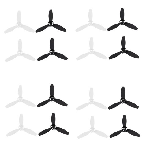 16 Propellers Props Replacement Parts Blades for  Bebop 2 Drone Black White