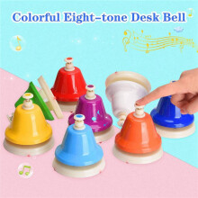 4X Desk Bells, 8 Notes Diatonic Metal Hand Bells, Rainbow Music Bells, Musical Learning Teaching Percussion Instrument