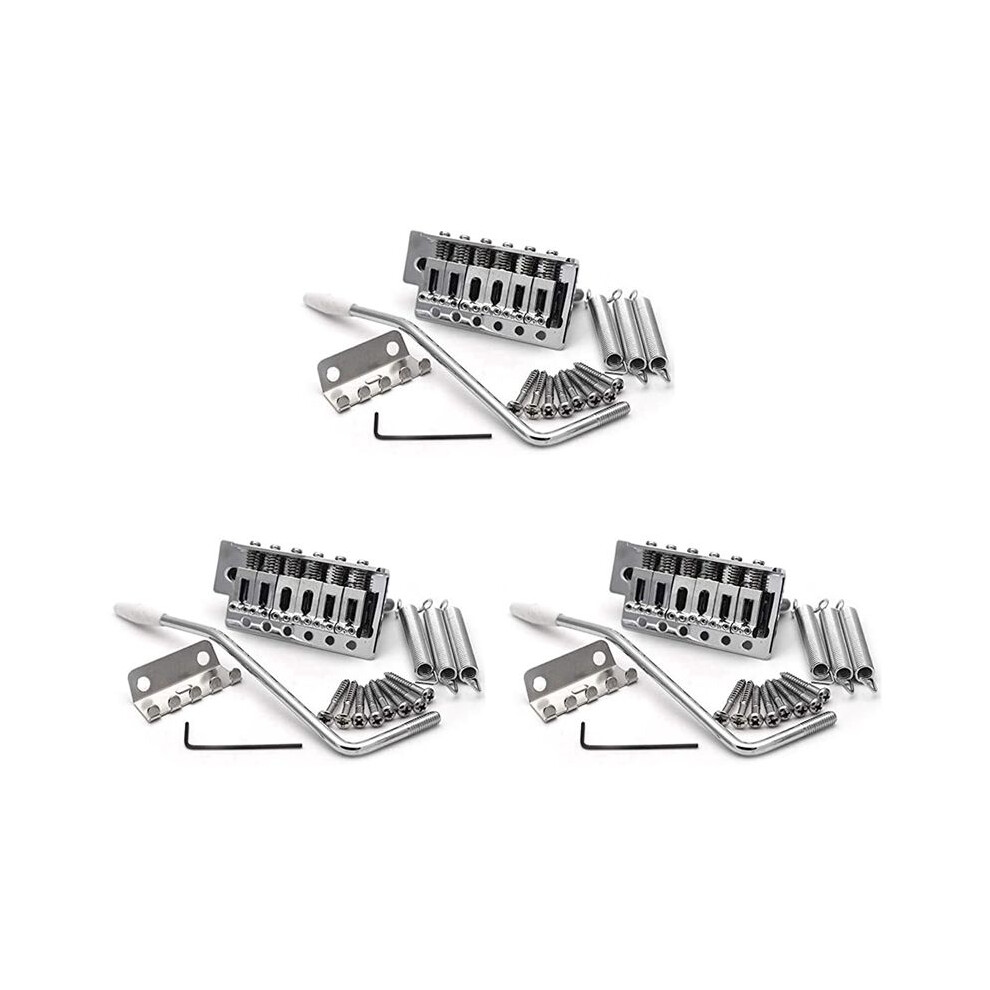 3X 52.5Mm Guitar For Stratocaster Tremolo Bridge Set For Strat Squier Electric Guitar Replacement,Silver 4714185120076