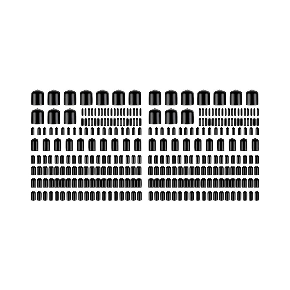 320Pcs Assorted Size Rubber End Caps, Flexible Screw Thread Protector Caps Round Vinyl Bolt Screw Cover Caps In 9 Size 4711852881629