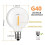 100 Pcs G40 LED Replacement Light Bulbs E12 Screw Base Shatterproof LED Globe Bulbs for Solar String Lights Warm 4