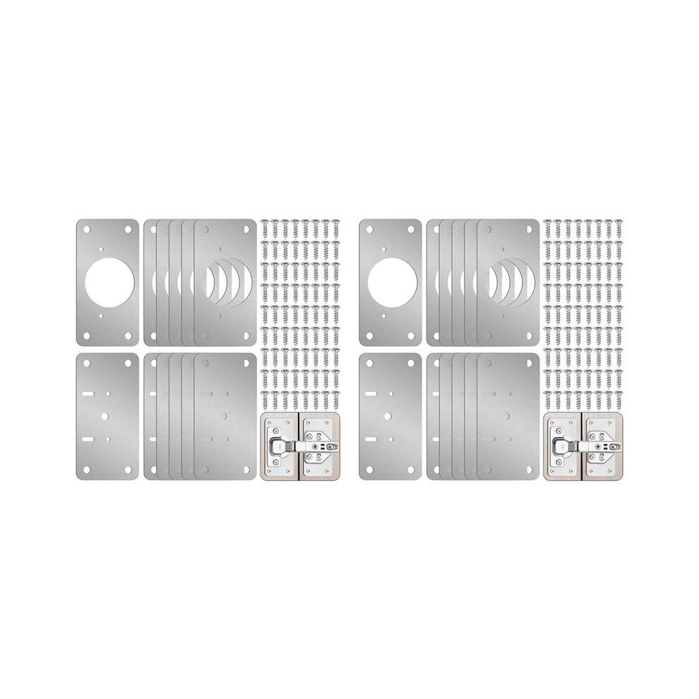 24-Pack Hinge Repair Kit - Cabinet Door Hinge Repair Plate Hinge Fixing Plate For Kitchen Cupboard Door Locker Cabinet 6034255962954