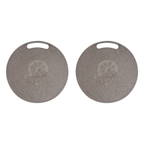 2X Cutting Board Plastic Kitchen Cutting Board Round Baking Board Fruit Vegetable Cutting Board with Handles 31cm