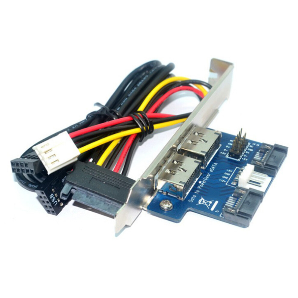 Desktop Computer Dual Port To Power Esata Esatap 9Pin To Usb 2.0 Converter Expansion Rear Bracket Card 6031637830207