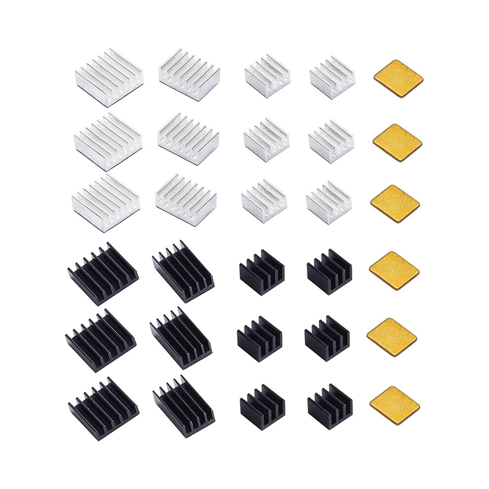 30Pcs Cooling Radiator Set Aluminum Copper Radiator With Thermal Conductive Glue For Raspberry Pi 2B/ 3B/4B 4713156937415