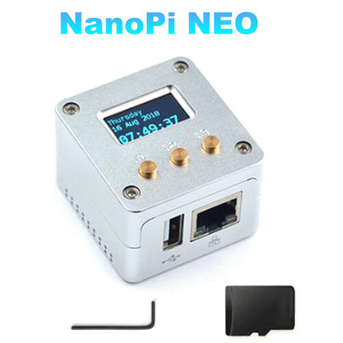 NanoPi NEO+OLED Display+Metal Case Kit Open Source H3 Development Board 512MB DDR3 RAM Ubuntu Openwrt Armbian 1