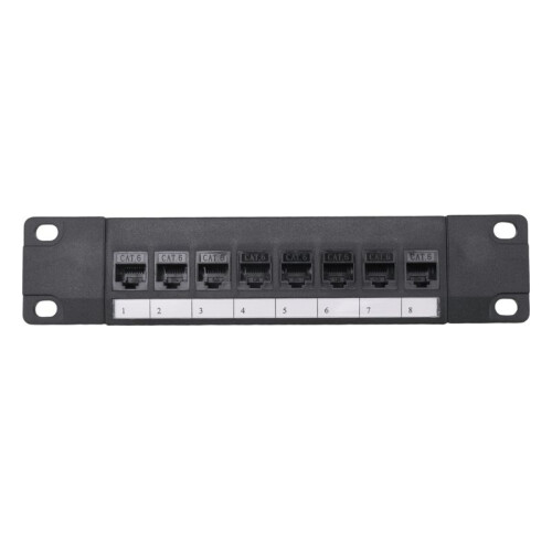 8-Poorts Straight-Through CAT6-Patchpaneel RJ45-Netwerkkabeladapteraansluiting Ethernet-Distributieframe