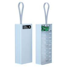 Power Bank Box Batterie Laden Box Ohne Batterie Abnehmbares LCD Display 16 X 18650 Batterie GehäUse Power Bank HüLle, Schwarz