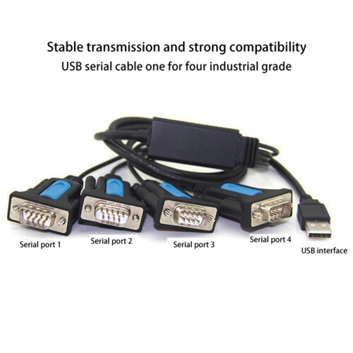 USB To Rs232 Adapter 1 To 4 Antishield Nickelplated Tinplated Plug and  for Windows  Linux 1