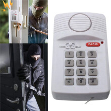 2X Alarma de La Puerta Inalámbrica Ruidosa Teclado de Pánico con Pasador de Seguridad para Cobertizo Garaje Oficina Casa