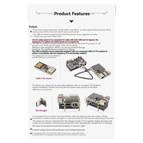 For Raspberry Pi 5 UPS Power Module with PD Negotiation Efficient for 21700 Enhanced Performance A 1