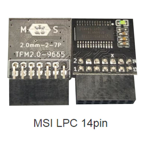 LPC TPM 2.0 Encryption Security Module Remote Card 14Pin TPM2.0 Module Board for MSI Windows 11 1