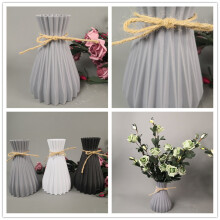 Kunststoffvasen EuropäIsche Aimulation-Keramik-Blumenvase Hochzeit Heimdekorationen Rattan-äHnliche Unzerbrechliche Einfachheit,Weiß