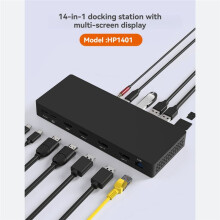 14-in-1 USB-C Dockingstation - PD100W Laptop-Ladestation, 2DP- und 2HDMI-Kompatibel, für PC-Laptop-Zubehör